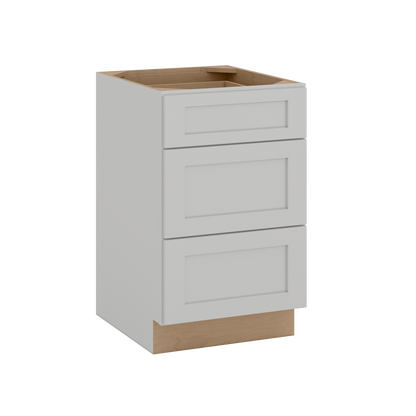 12", 15", 18", 21", 24", 30" & 36" Three Drawer Base Cabinet | RTA Unassembled | Northpoint Polar White Full Overlay
