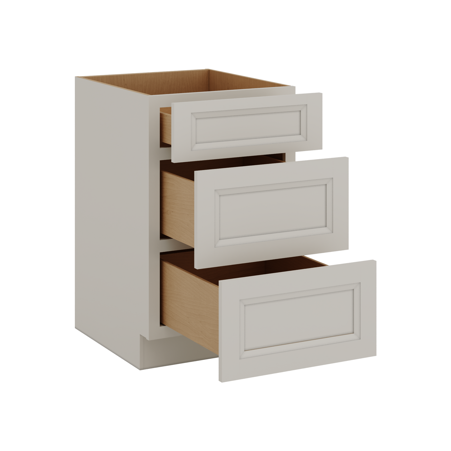 27LGDS Laguna Gray Double Shaker 3 Drawer Base Cabinet 12", 15", 18", 21", 24", 30", 33" & 36" Wide
