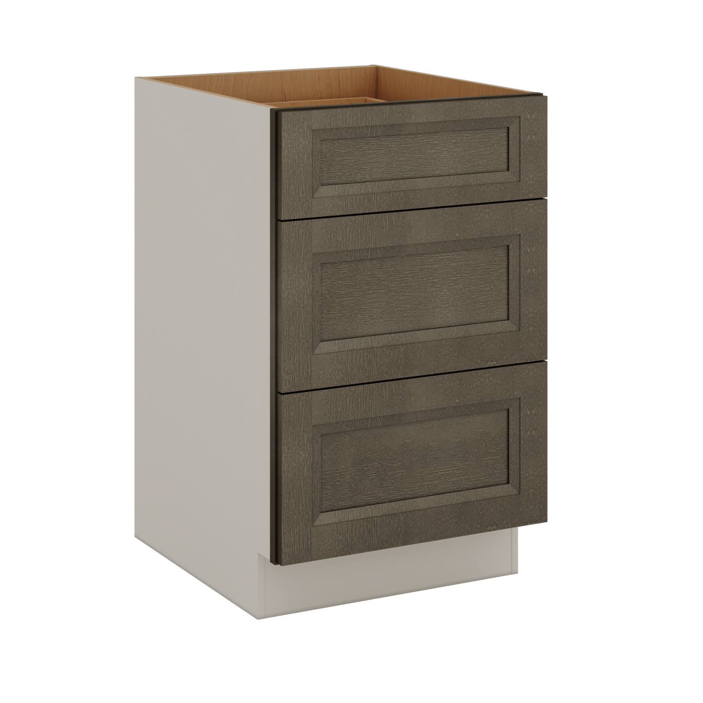 Huntington Cinder Double Shaker 3 Drawer Base Cabinet 12", 15", 18", 21", 24", 30", 33" & 36" Wide