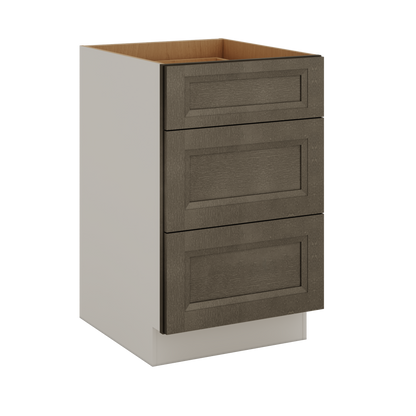 Huntington Cinder Double Shaker 3 Drawer Base Cabinet 12", 15", 18", 21", 24", 30", 33" & 36" Wide