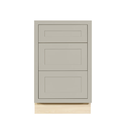 Tuscan Gray Shaker Inset Drawer Base Cabinet - 12", 15", 18", 21", 24" & 27"