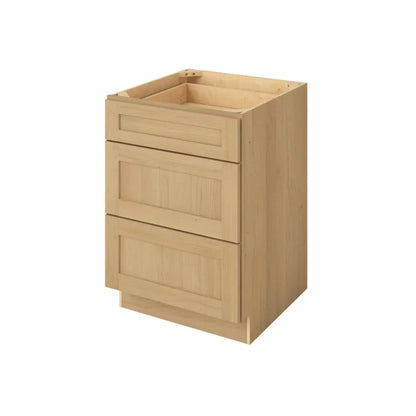 2 Drawer Base Cabinet 30" & 36" Wide Sandstone Birch Shaker 1-1/4" Overlay