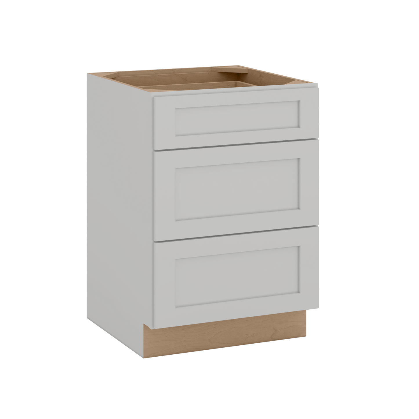 12", 15", 18", 21", 24", 30" & 36" Three Drawer Base Cabinet | RTA Unassembled | Northpoint Polar White Full Overlay