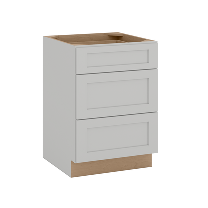 12", 15", 18", 21", 24", 30" & 36" Three Drawer Base Cabinet | RTA Unassembled | Northpoint Polar White Full Overlay