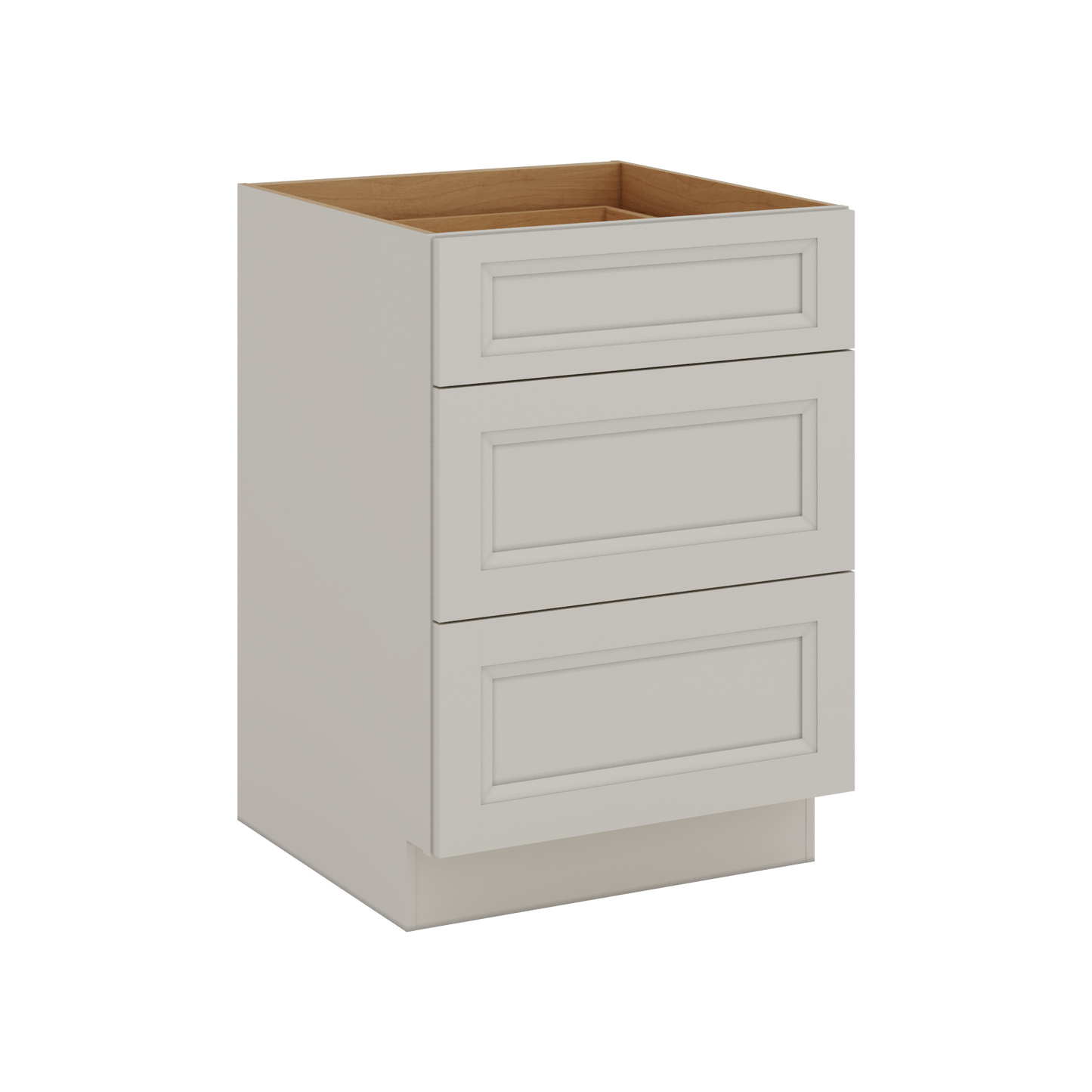 27LGDS Laguna Gray Double Shaker 3 Drawer Base Cabinet 12", 15", 18", 21", 24", 30", 33" & 36" Wide