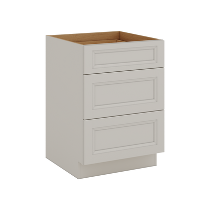 27LGDS Laguna Gray Double Shaker 3 Drawer Base Cabinet 12", 15", 18", 21", 24", 30", 33" & 36" Wide