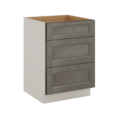 Huntington Cinder Double Shaker 3 Drawer Base Cabinet 12", 15", 18", 21", 24", 30", 33" & 36" Wide
