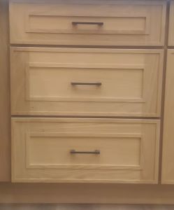 Three drawer base Elegant Oak Kitchen Cabinets
