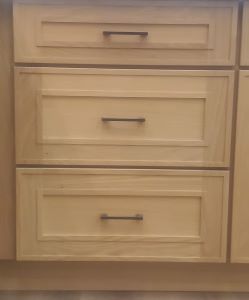 Three drawer base Elegant Oak Kitchen Cabinets