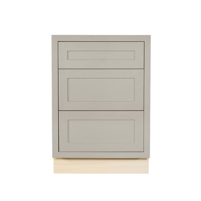 Tuscan Gray Shaker Inset Drawer Base Cabinet - 12", 15", 18", 21", 24" & 27"