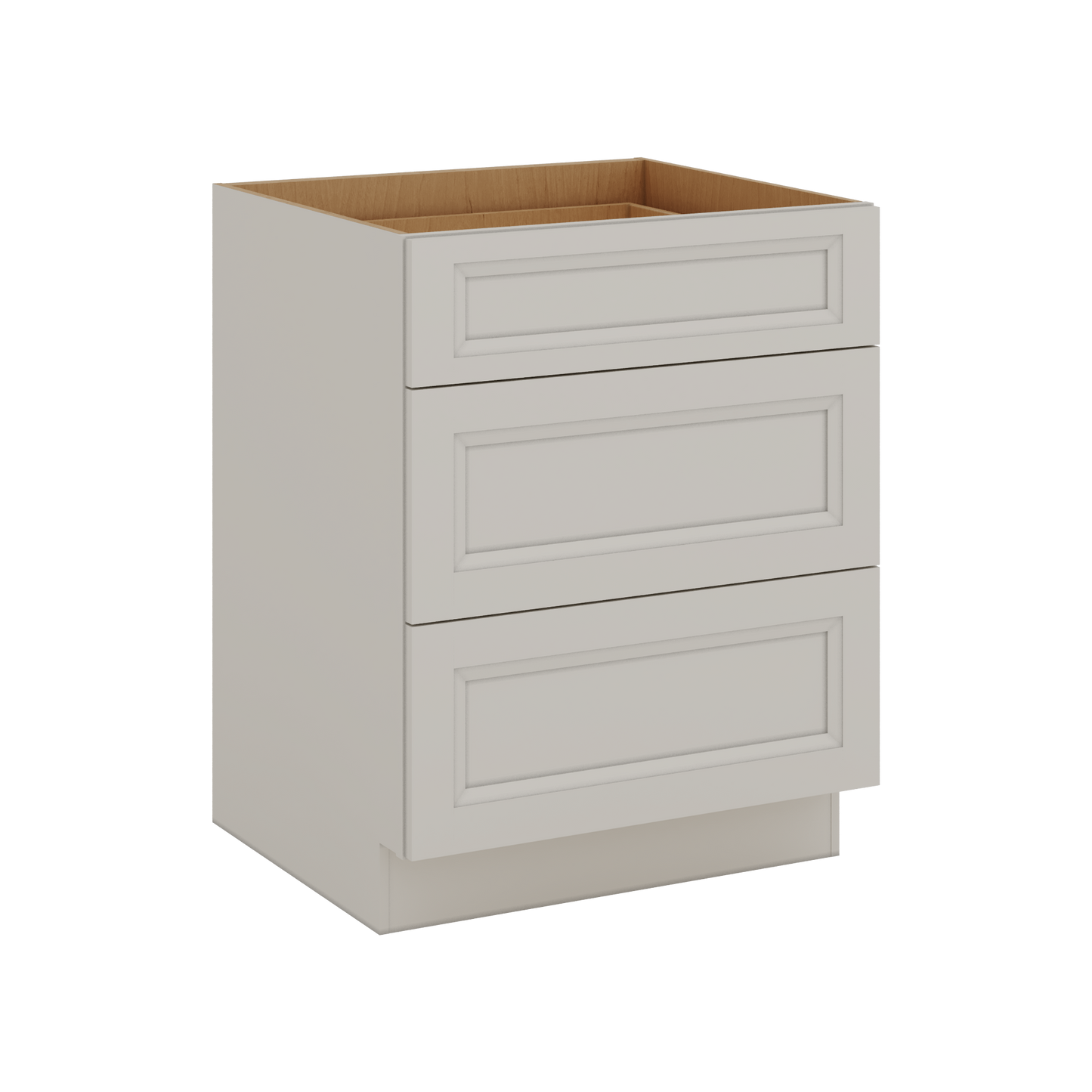 27LGDS Laguna Gray Double Shaker 3 Drawer Base Cabinet 12", 15", 18", 21", 24", 30", 33" & 36" Wide