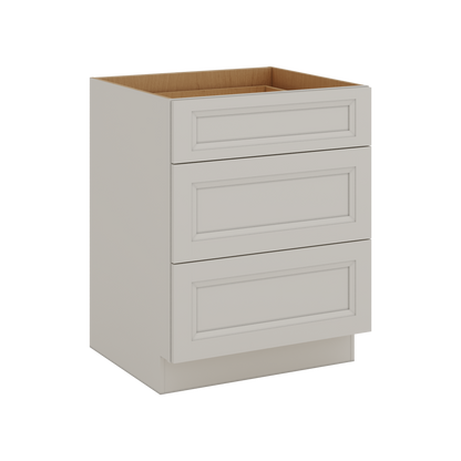 27LGDS Laguna Gray Double Shaker 3 Drawer Base Cabinet 12", 15", 18", 21", 24", 30", 33" & 36" Wide