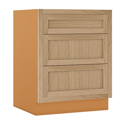 White Oak Shaker Inset Drawer Base Cabinet - 12", 15", 18", 21", 24" & 27" - Special Order