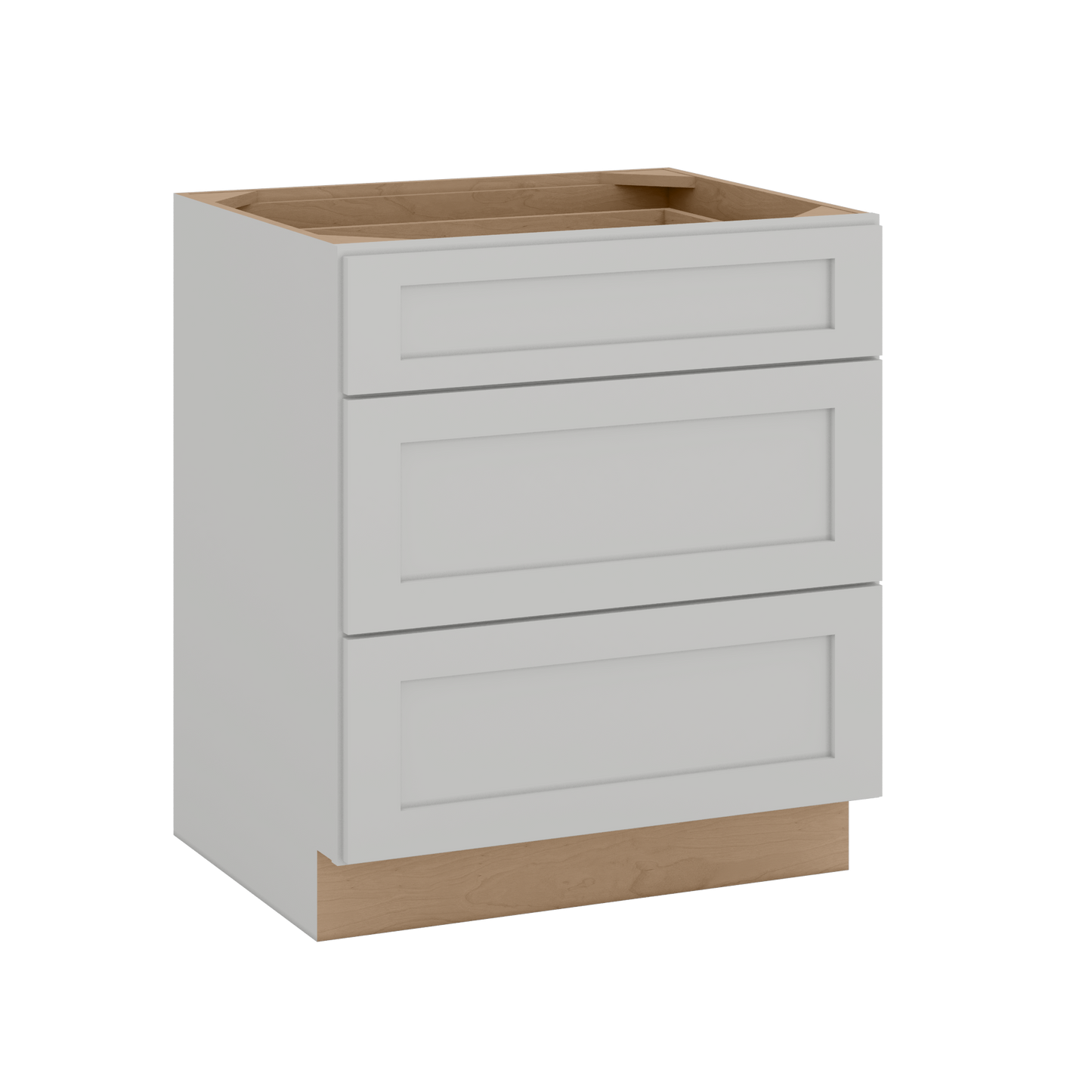 12", 15", 18", 21", 24", 30" & 36" Three Drawer Base Cabinet | RTA Unassembled | Northpoint Polar White Full Overlay