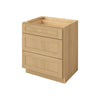 Sandstone Birch Shaker 1-1/4" Overlay 3 Drawer Base Cabinet 12", 15", 18", 21", 24", 30", 33" & 36" Wide