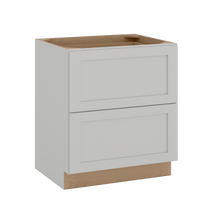 30" & 36" Two Drawer Base Cabinet | RTA Unassembled | Premium Shaker White Full Overlay
