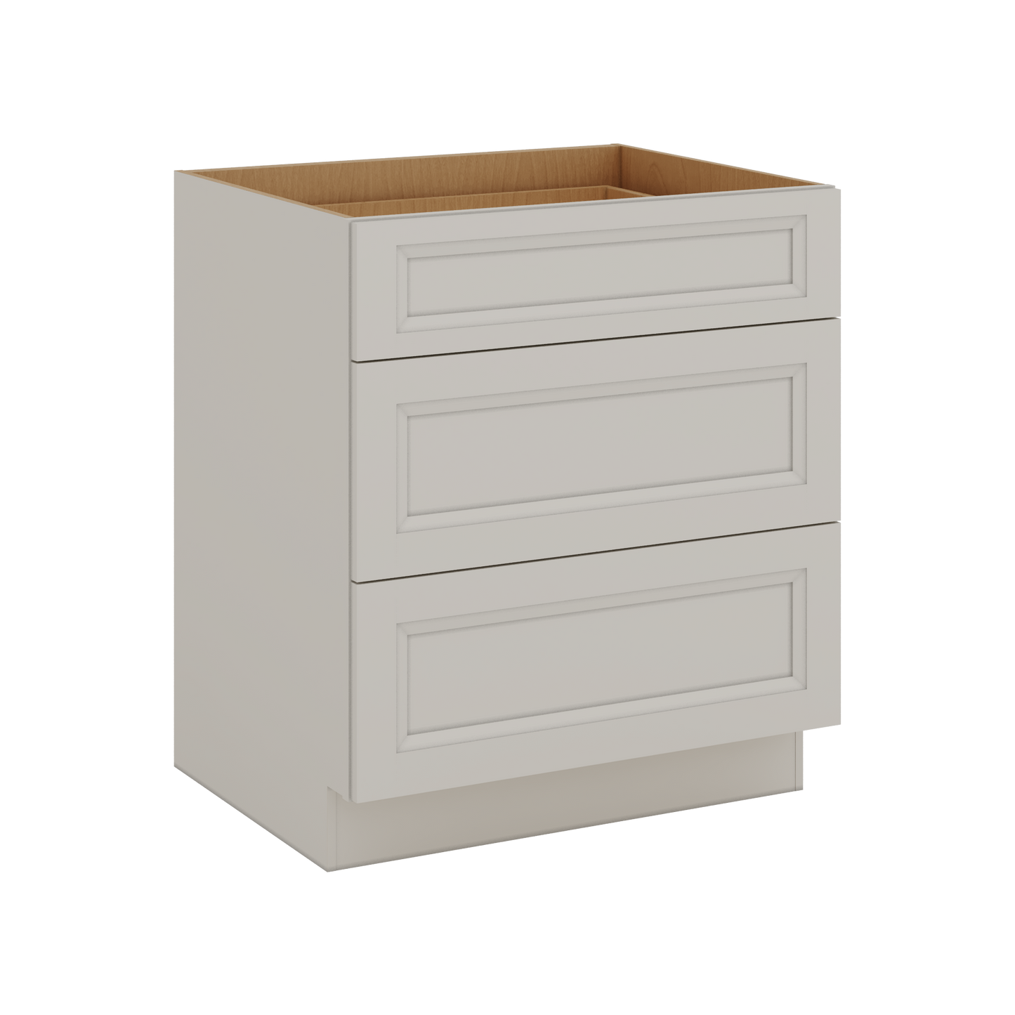 27LGDS Laguna Gray Double Shaker 3 Drawer Base Cabinet 12", 15", 18", 21", 24", 30", 33" & 36" Wide