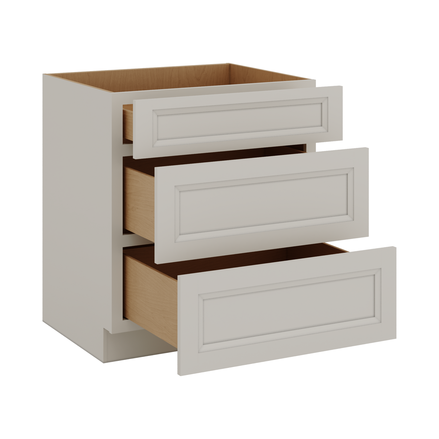 27LGDS Laguna Gray Double Shaker 3 Drawer Base Cabinet 12", 15", 18", 21", 24", 30", 33" & 36" Wide