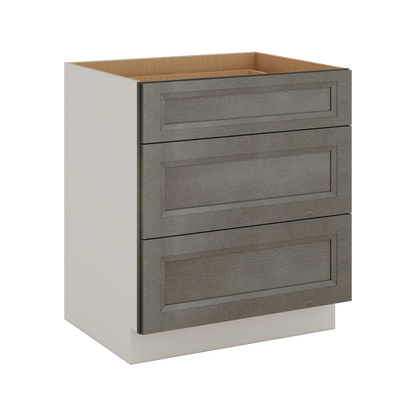 Huntington Cinder Double Shaker 3 Drawer Base Cabinet 12", 15", 18", 21", 24", 30", 33" & 36" Wide
