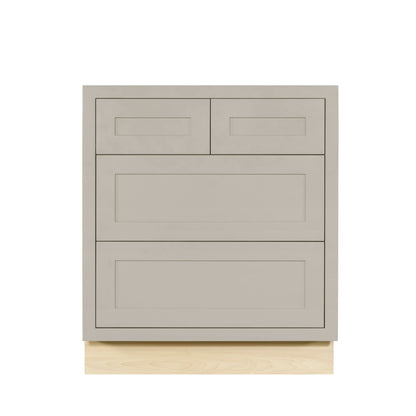 Tuscan Gray Shaker Inset Drawer Base Cabinet - 30"- 33"