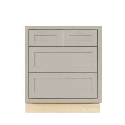 Tuscan Gray Shaker Inset Drawer Base Cabinet - 30"- 33"