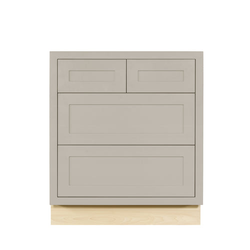 Tuscan Gray Shaker Inset Drawer Base Cabinet - 30"- 33"