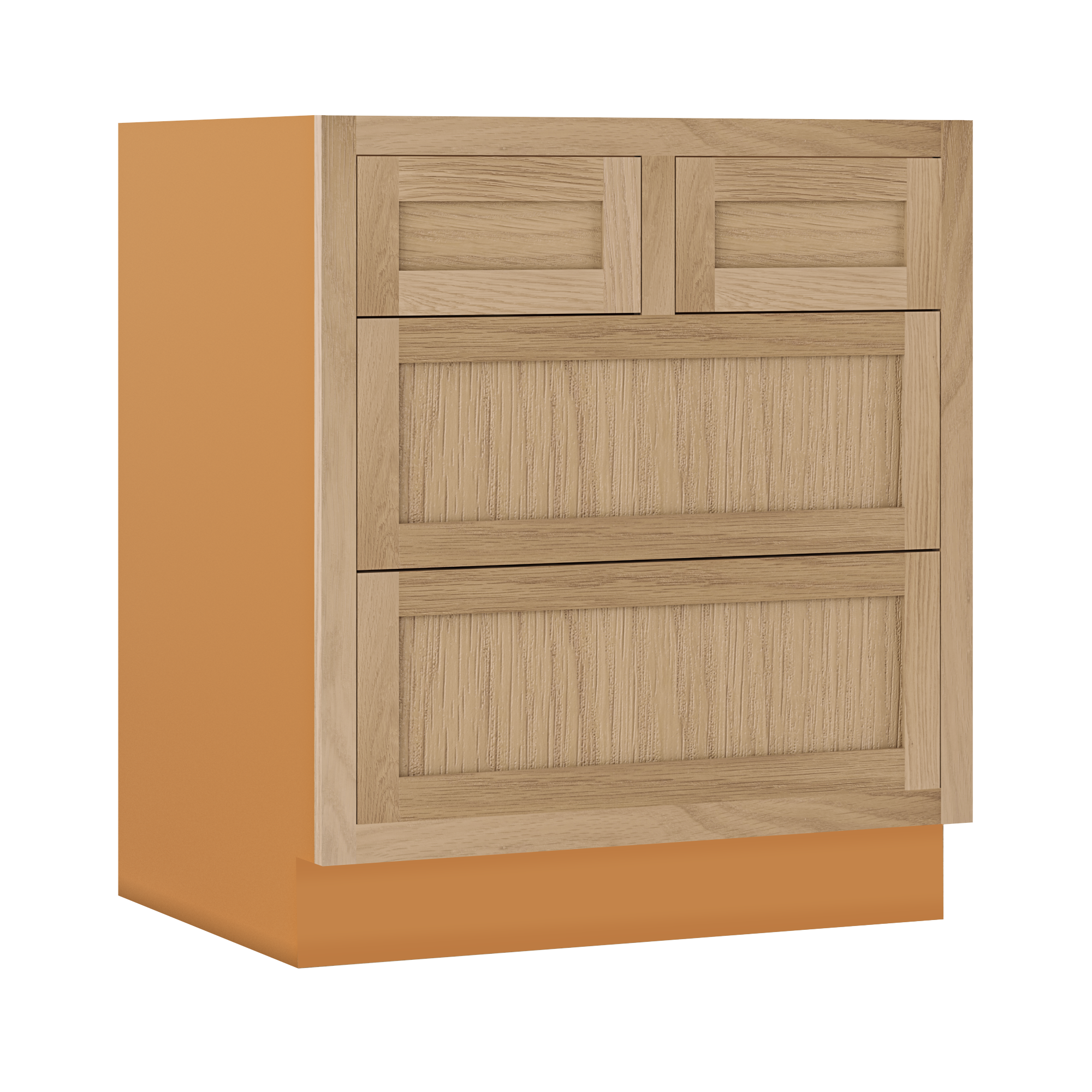 White Oak Shaker Inset Four Drawer Base Cabinet - 30