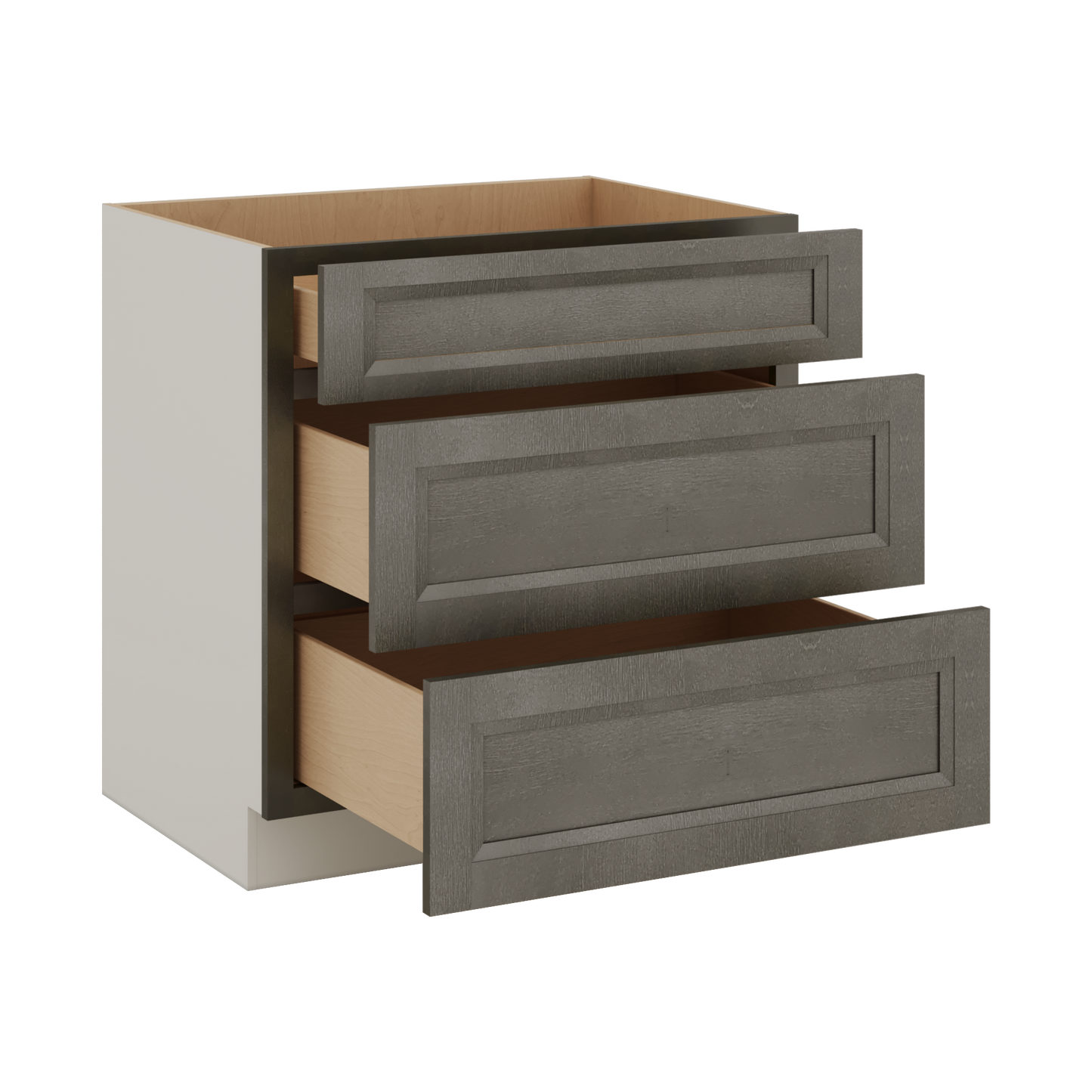 Huntington Cinder Double Shaker 3 Drawer Base Cabinet 12", 15", 18", 21", 24", 30", 33" & 36" Wide