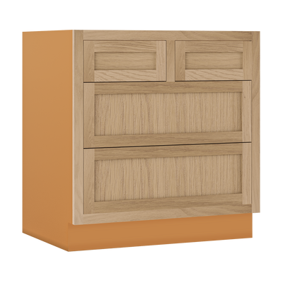 White Oak Shaker Inset Drawer Base Cabinet - 30", 33" & 36"