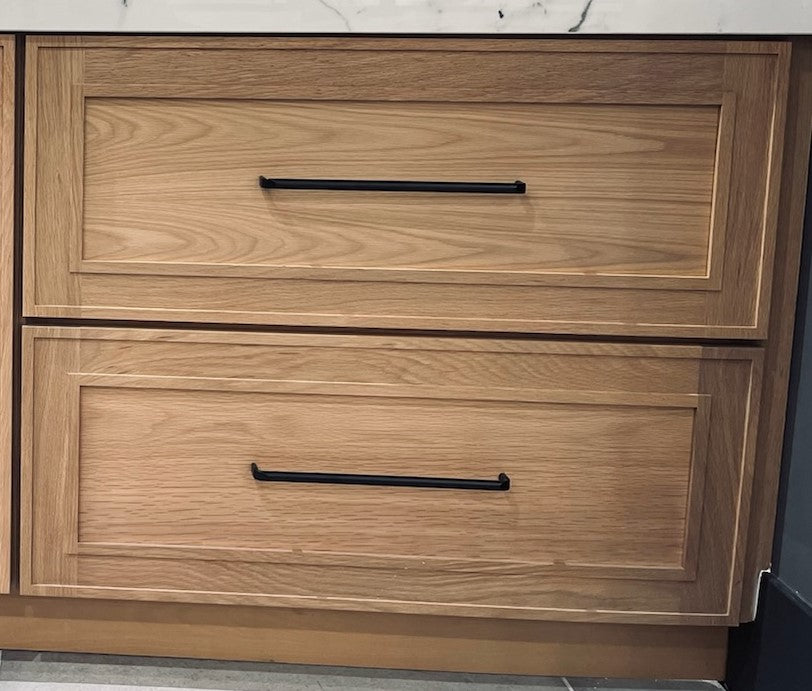 Elegant Oak Shaker 2 Drawer Base Cabinet - Double Drawer 36" Wide