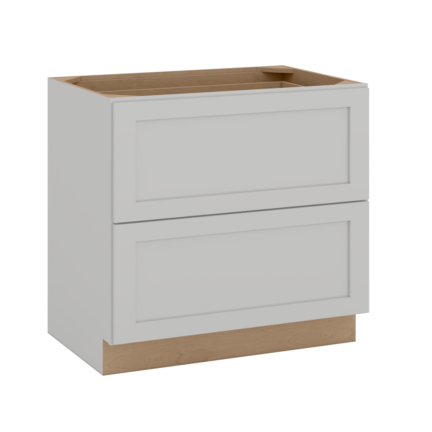 30" & 36" Two Drawer Base Cabinet | RTA Unassembled | Premium Shaker White Full Overlay