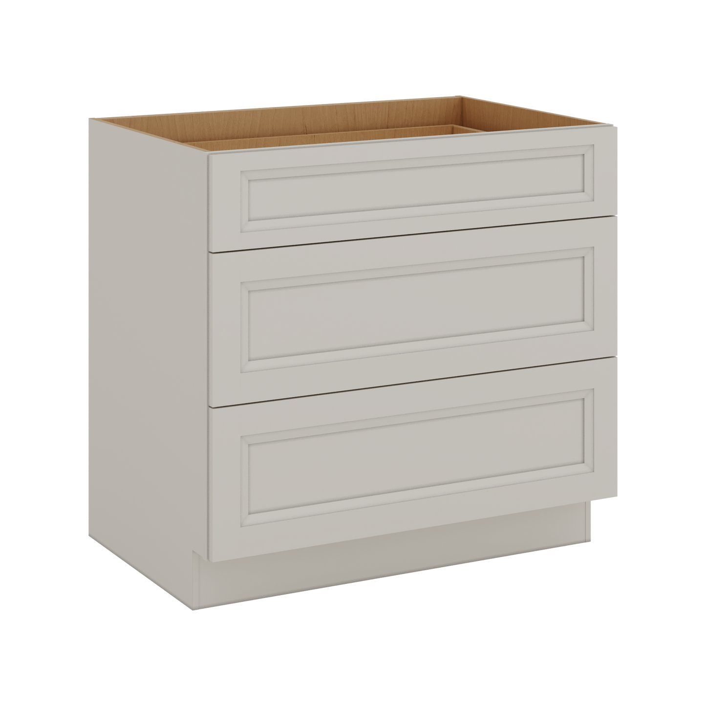 27LGDS Laguna Gray Double Shaker 3 Drawer Base Cabinet 12", 15", 18", 21", 24", 30", 33" & 36" Wide