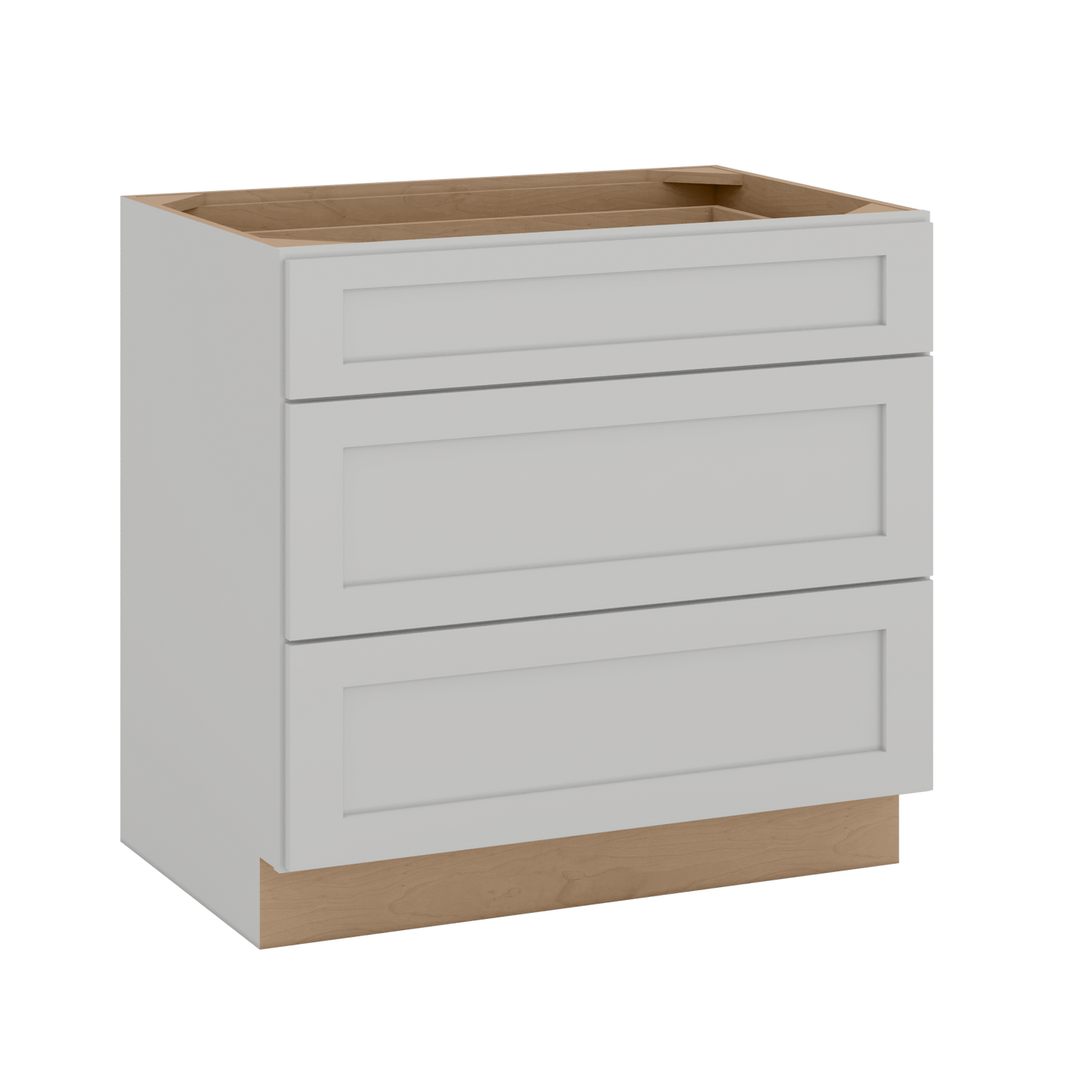 12", 15", 18", 21", 24", 30" & 36" Three Drawer Base Cabinet | RTA Unassembled | Northpoint Polar White Full Overlay