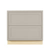 Tuscan Gray Shaker Inset Drawer Base Cabinet - Two Drawers - 36"