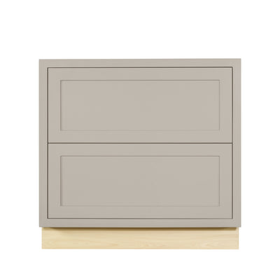 Tuscan Gray Shaker Inset Drawer Base Cabinet - Two Drawers - 36"