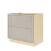 Tuscan Gray Shaker Inset Drawer Base Cabinet - Two Drawers - 36"