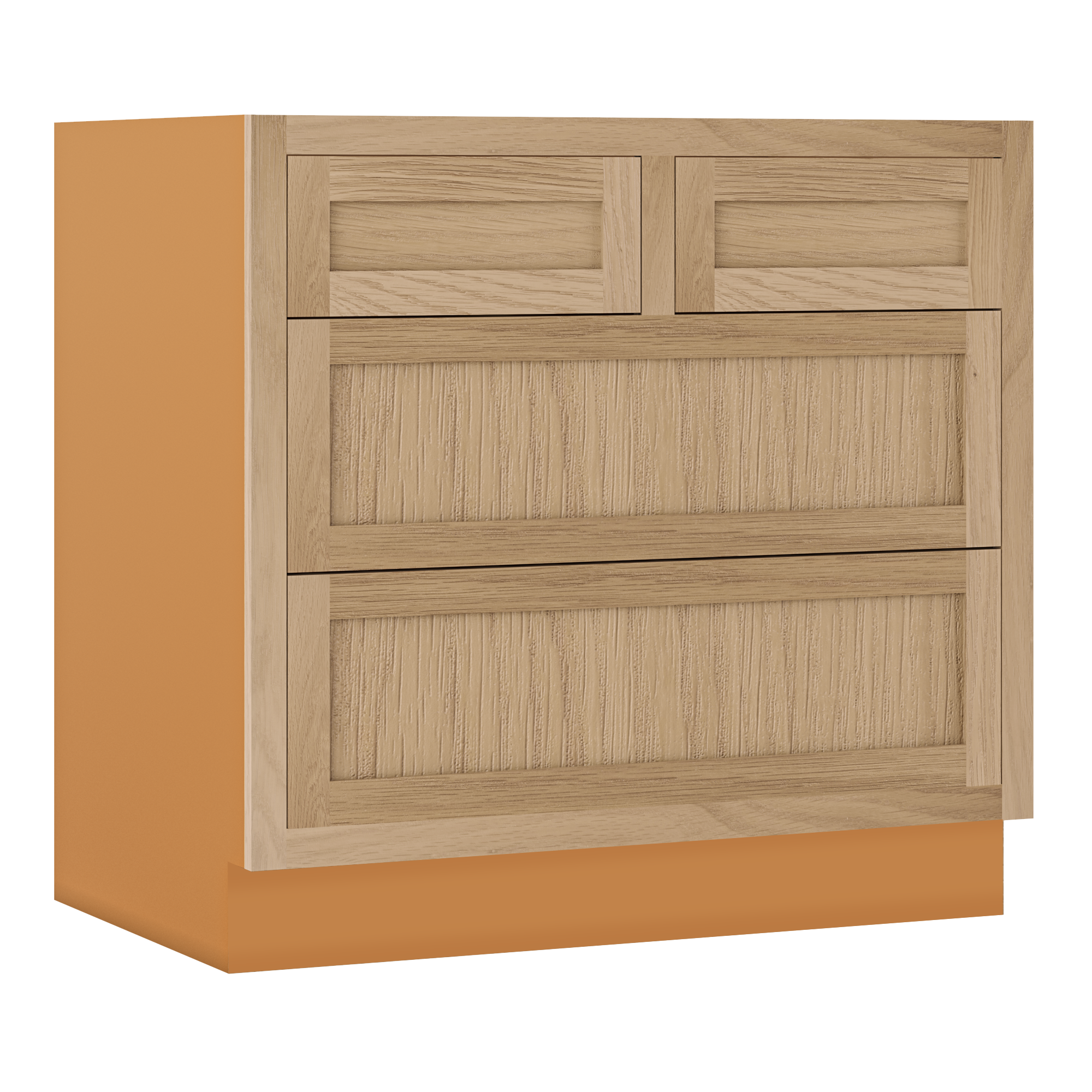 White Oak Shaker Inset Four Drawer Base Cabinet - 30