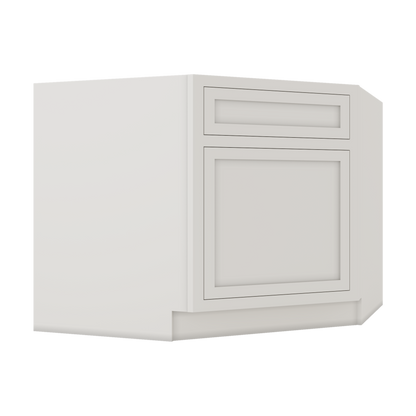 Diagonal Corner Sink Base Cabinet 42" - 2WS White Shaker