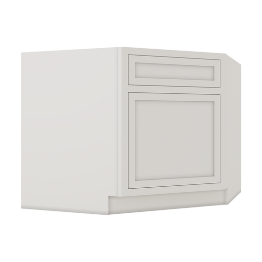 Diagonal Corner Sink Base Cabinet 42" - 2WS White Shaker