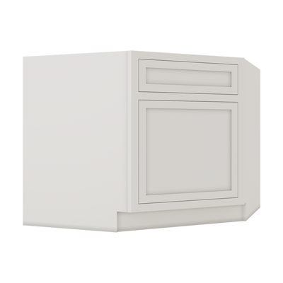 Diagonal Corner Sink Base Cabinet 42" - 2WS White Shaker