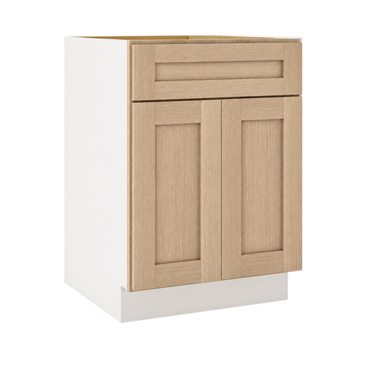 Rift Oak shaker base cabinet two doors one drawer