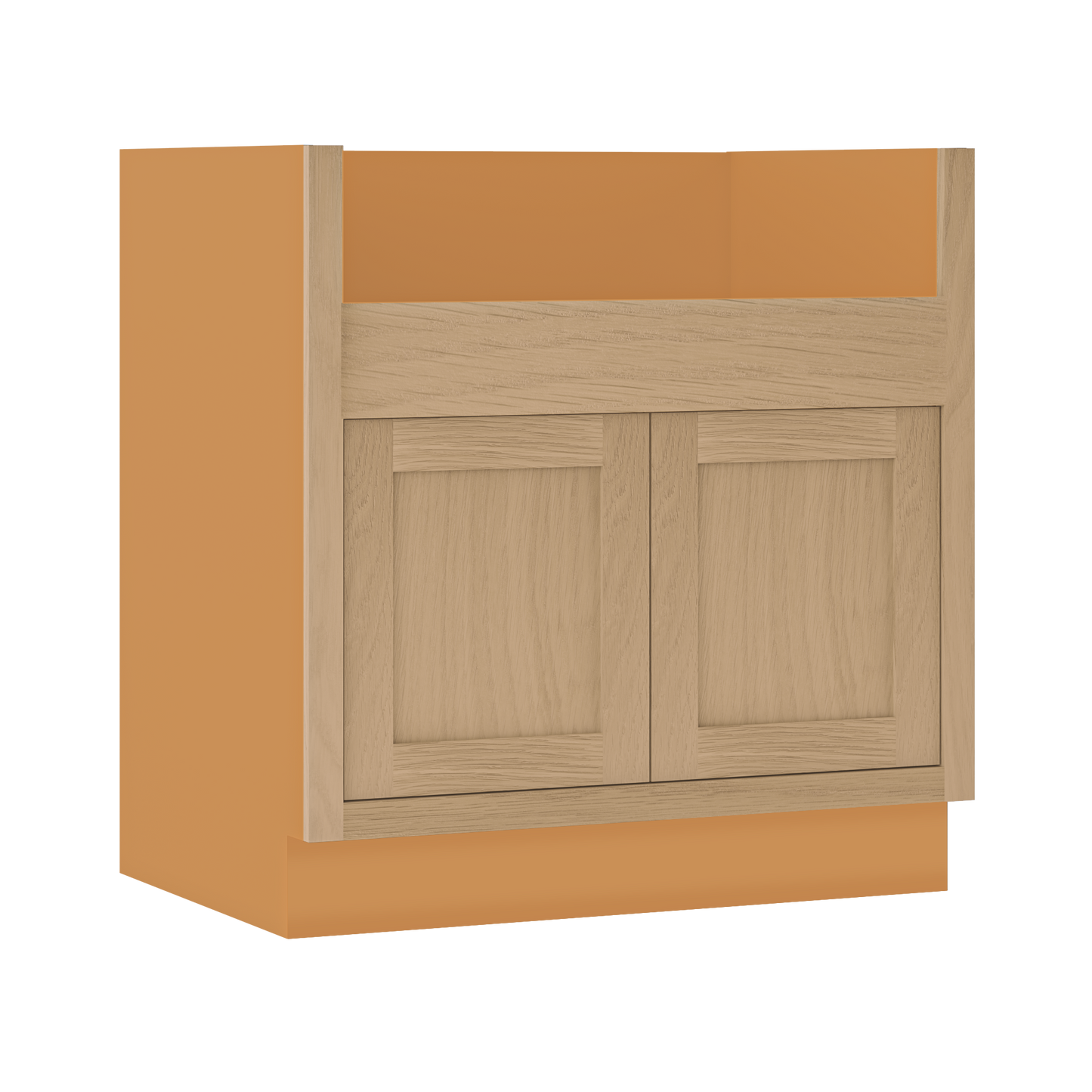 Farm Sink Base White Oak Inset Shaker Cabinets 30", 33", 36" or 39" - Special Order
