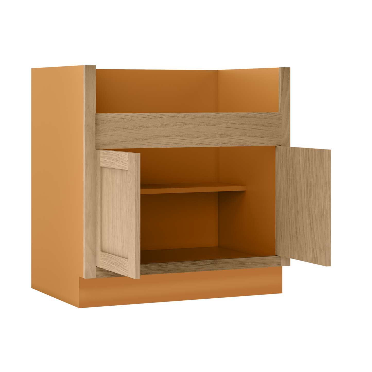 Farm Sink Base White Oak Inset Shaker Cabinets 30", 33", 36" or 39" - Special Order
