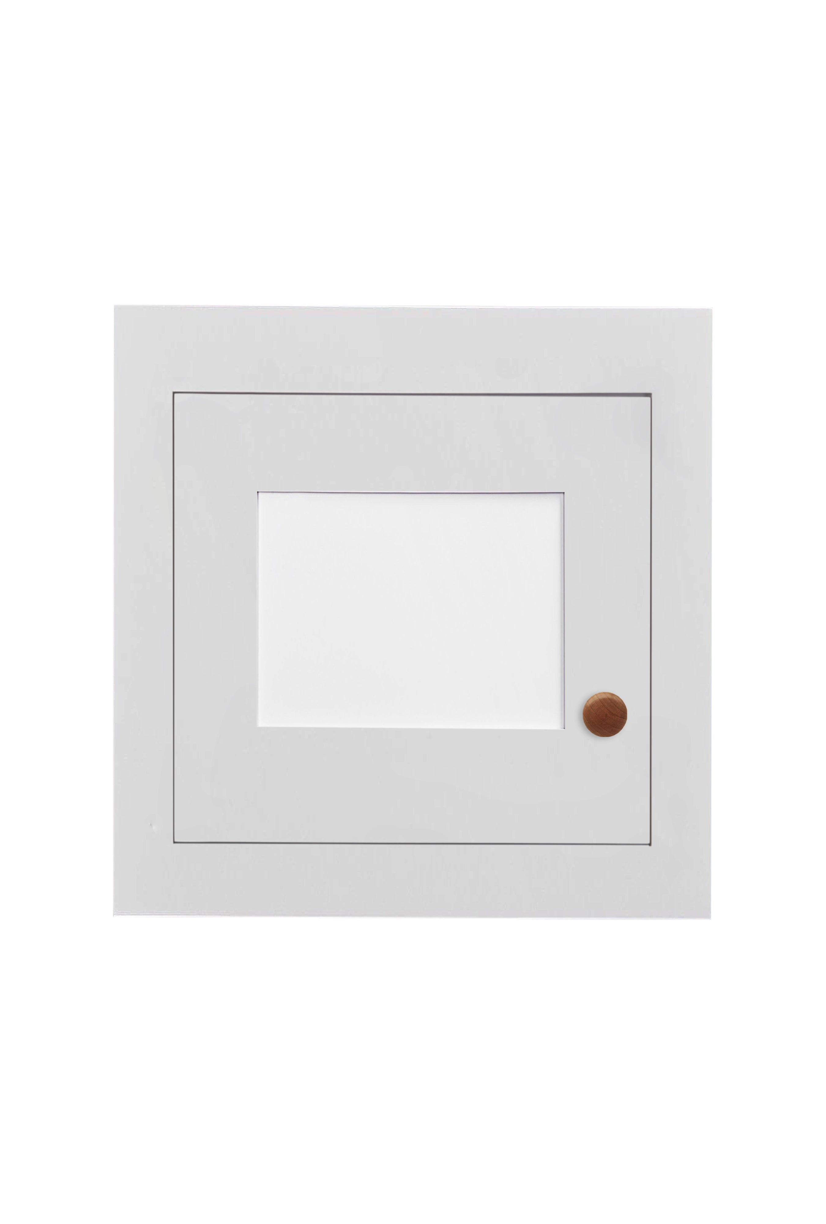 15" Tall 29 Newport White Double Shaker Stackable Glass Ready Wall Cabinet - Double Door 24", 27", 30", 33" & 36" Wide