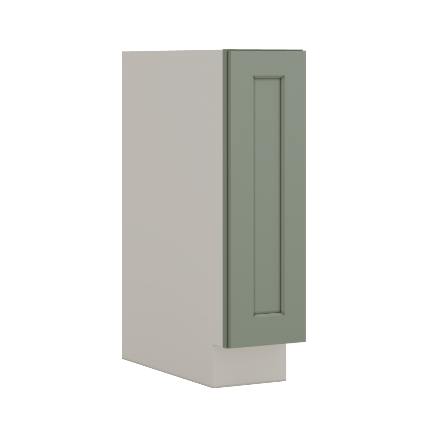 Base Cabinet - One Door 9", 12", 15", 18", 21" Green Shaker 1-1/4" Overlay