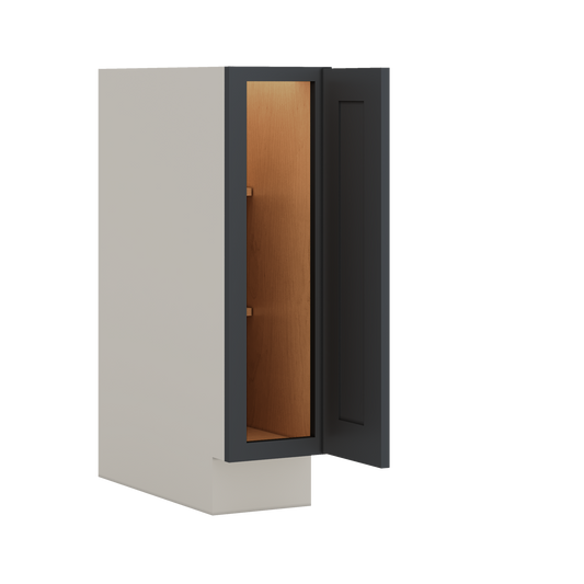 Base Cabinet - One Door 9", 12", 15", 18", 21" 15HNS Hermosa Noir Black Shaker 1-1/4" Overlay
