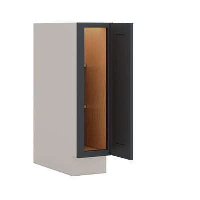 Base Cabinet - One Door 9", 12", 15", 18", 21" 15HNS Hermosa Noir Black Shaker 1-1/4" Overlay