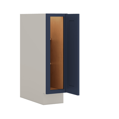 Base Cabinet - 9", 12", 15", 18", 21" NB29 Naval Blue Shaker 1-1/4" Overlay