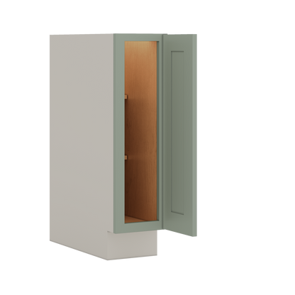 Base Cabinet - One Door 9", 12", 15", 18", 21" Green Shaker 1-1/4" Overlay