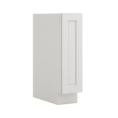 Base Cabinet - One Door One Drawer 9"(No Drawer), 12", 15", 18", 21" 2WS White Shaker 1-1/4" Overlay